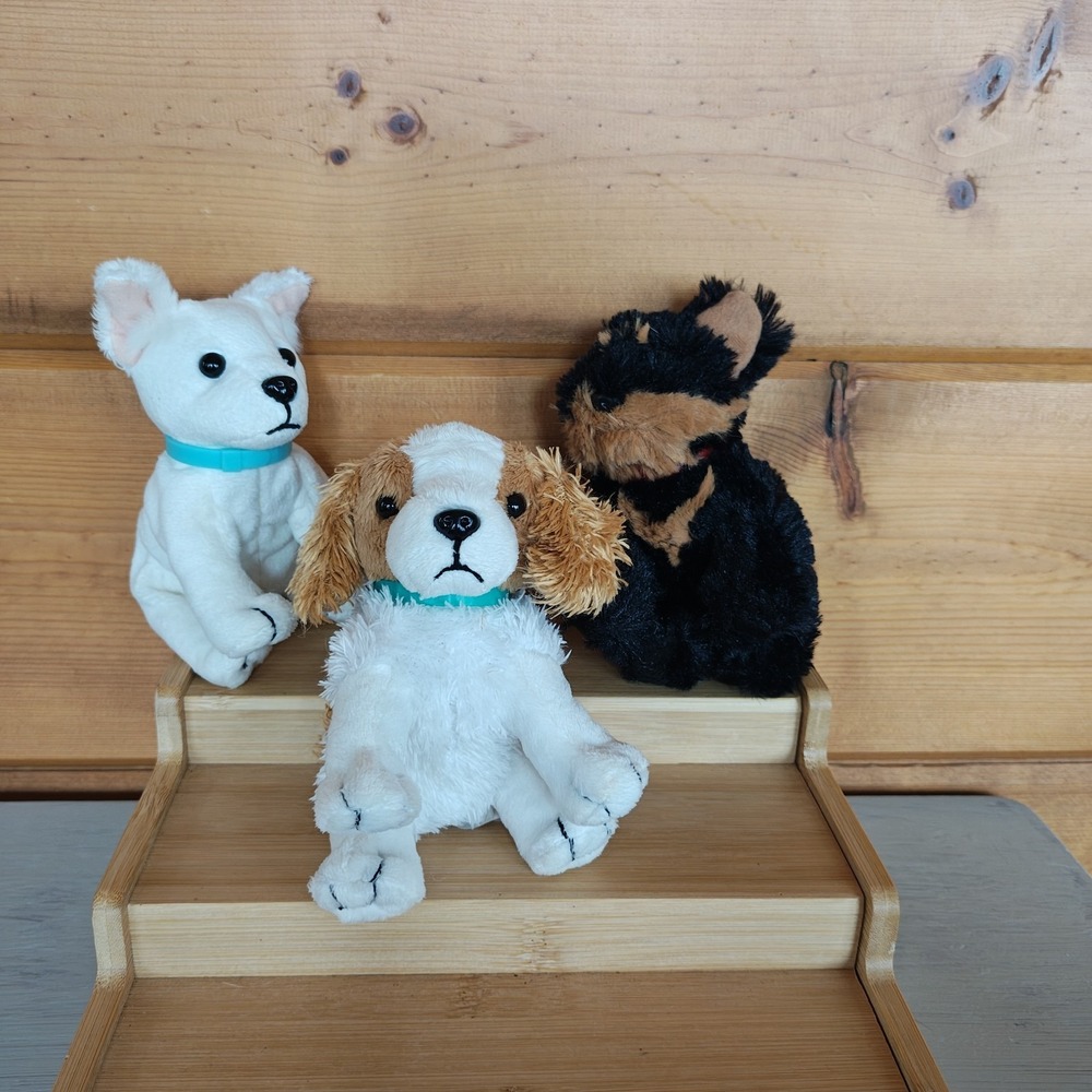 Lot of 3 Vintage Nintendogs Plush King Charles Yorkshire Terrier Chihuahua 2007